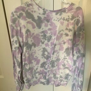 Purple and Grey Tie-dye Crewneck